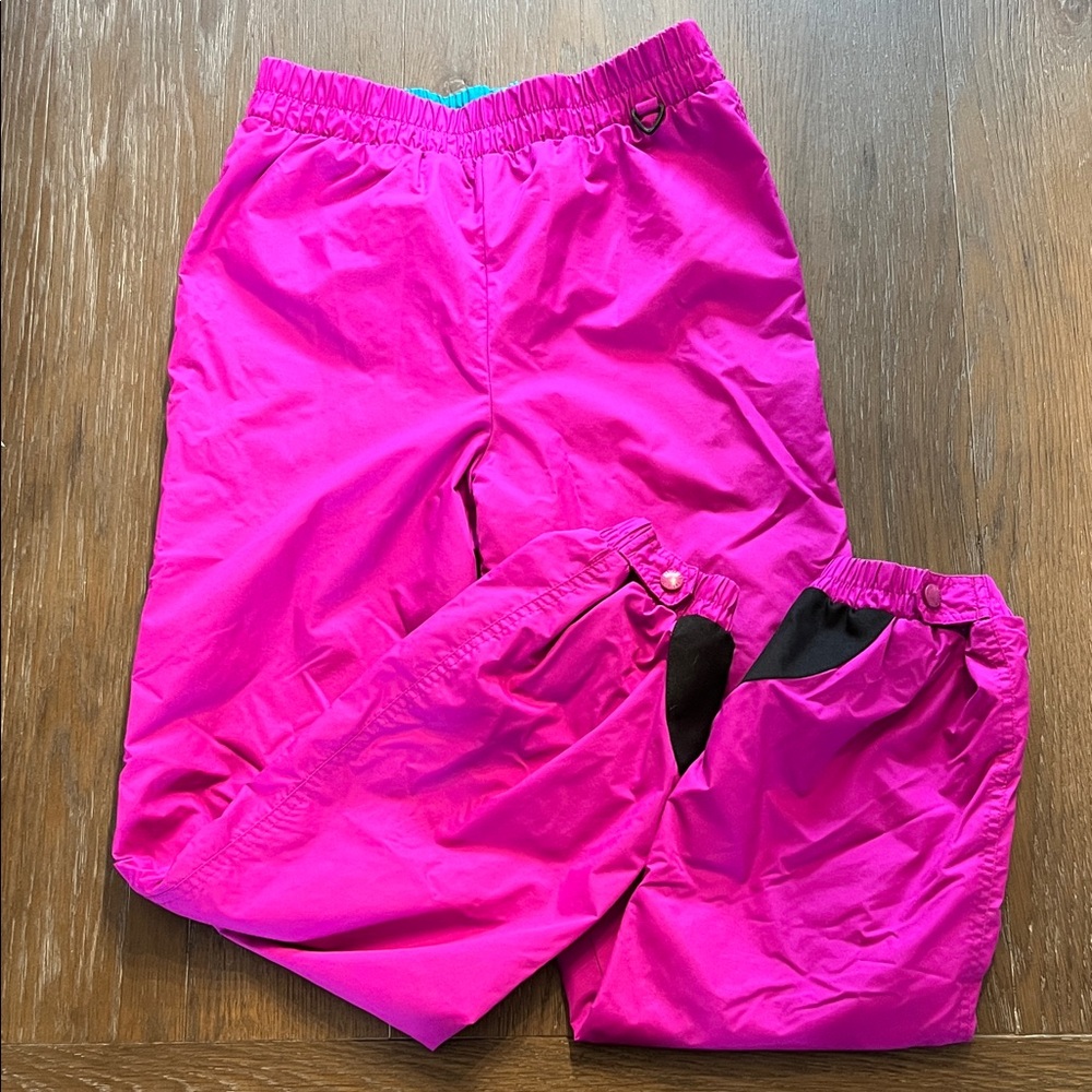 Vintage Columbia Youth Pink Snow Pants Adjustable Waist